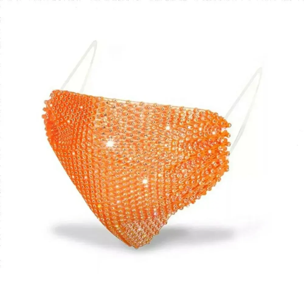Sparkly Rhinestone Mesh Mask See Through Crystal Jewelry Party Mask